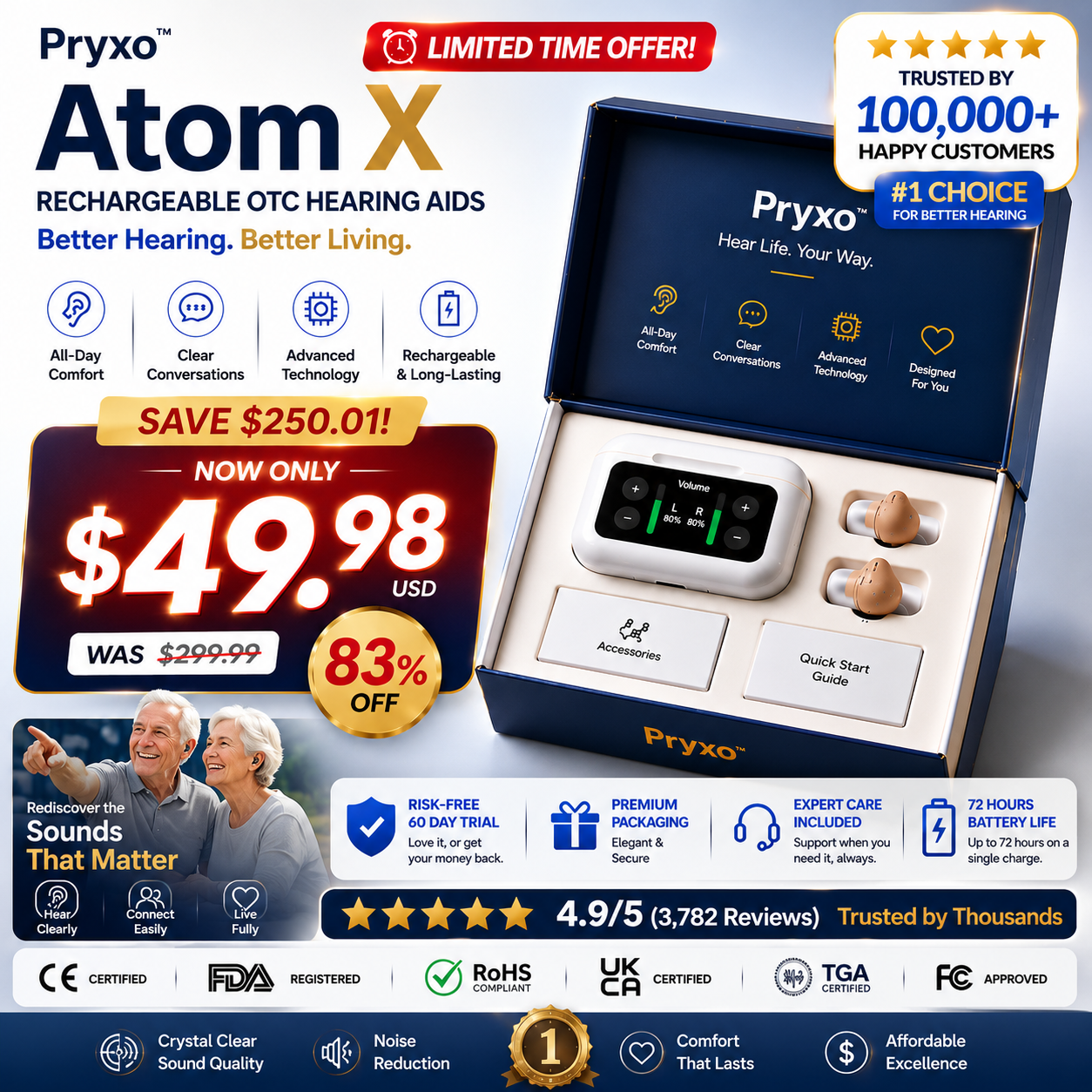 🔥 Today Only! Pryxo™ Atom X Smart Hearing Aids — Hear Clearly, Feel Confident Again 💖