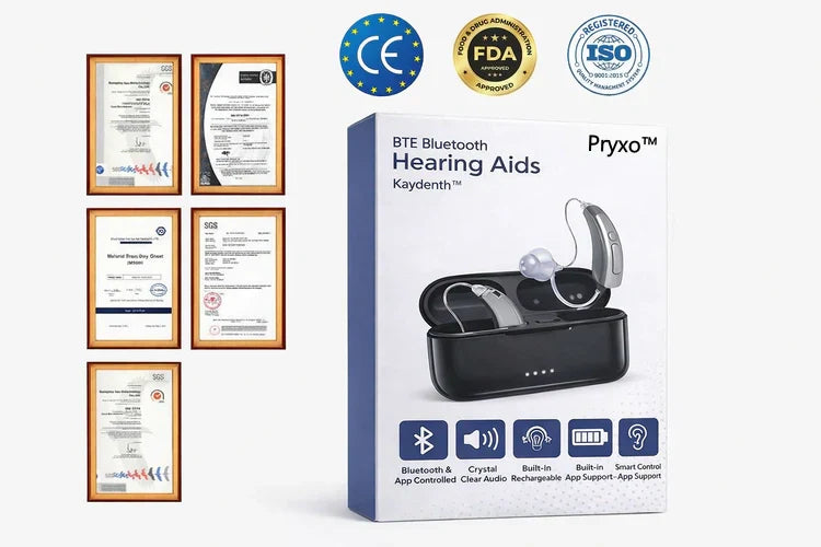 Pryxo™ Smart, Self-Fitting Bluetooth Hearing Aids (App Controlled)